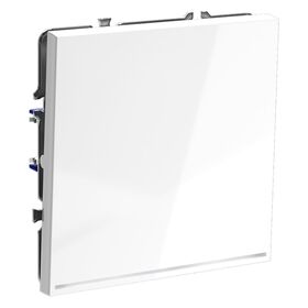 Выключатель одноклавишный с подсветкой S70 (белый глянцевый) / Voltum VLS010201