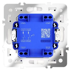 Выключатель двухклавишный S70 (белый глянцевый) / Voltum VLS020101