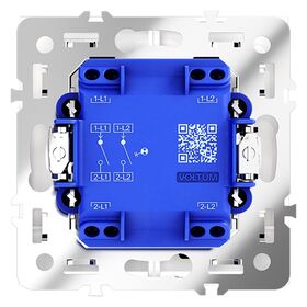 Выключатель двухклавишный с подсветкой S70 (белый глянцевый) / Voltum VLS020201