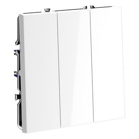 Выключатель трехклавишный S70 (белый глянцевый) / Voltum VLS030101