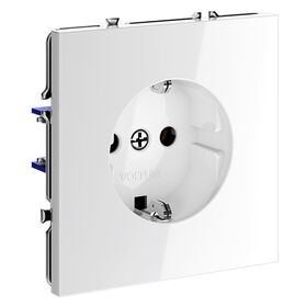 Розетка с заземлением S70 (белый глянцевый) / Voltum VLS040101