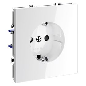 Розетка с заземлением и защитными шторками S70 (белый глянцевый) / Voltum VLS040201