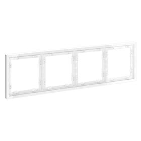 Рамка пластиковая на 4 поста S70 (белый глянцевый) / Voltum VLS100401