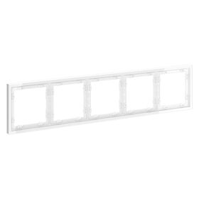 Рамка пластиковая на 5 постов S70 (белый глянцевый) / Voltum VLS100501