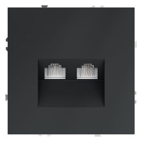 Розетка компьютерная двойная RJ45+RJ45 кат.6 S70 (графит) / Voltum VLS060207