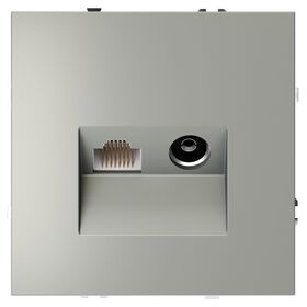 Розетка телевизионная TV+RJ45 кат. 6 S70 (сталь) / Voltum VLS060705