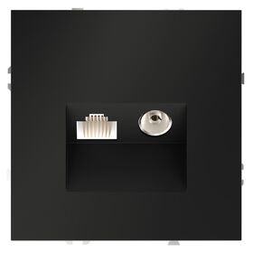 Розетка телевизионная TV+RJ45 кат. 6 S70 (черный матовый) / Voltum VLS060708