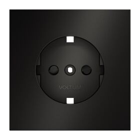 Накладка для розетки с заземлением и защитными шторками S70 Metal (антрацит) / Voltum VLSM000712