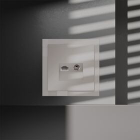 Розетка телевизионная TV+RJ45 кат. 6 S70 (кашемир) / Voltum VLS060703