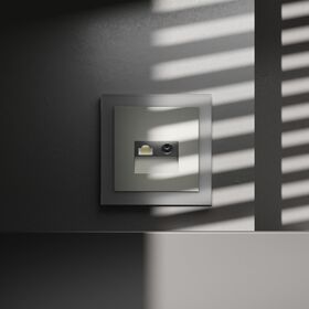 Розетка телевизионная TV+RJ45 кат. 6 S70 (сталь) / Voltum VLS060705