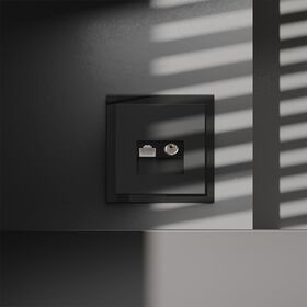 Розетка телевизионная TV+RJ45 кат. 6 S70 (черный матовый) / Voltum VLS060708