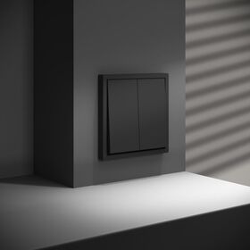 Перекрестный переключатель двухклавишный S70 (черный матовый) / Voltum VLS020508