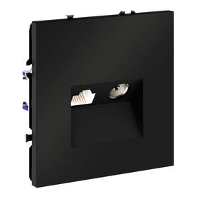 Розетка телевизионная TV+RJ45 кат. 6 S70 (черный матовый) / Voltum VLS060708