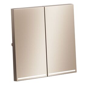 Клавиши для выключателя/переключателя двухклавишного с подсветкой S70 Metal (платина) / Voltum VLSM000410