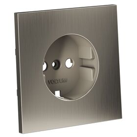 Накладка для розетки с заземлением S70 Metal (никель) / Voltum VLSM000611