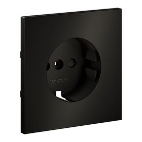 Накладка для розетки с заземлением и защитными шторками S70 Metal (антрацит) / Voltum VLSM000712