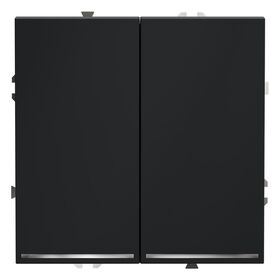 Проходной переключатель двухклавишный с подсветкой S70 (графит) / Voltum VLS020407