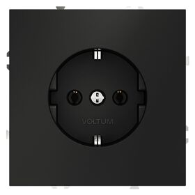 Розетка с заземлением S70 (черный матовый) / Voltum VLS040108