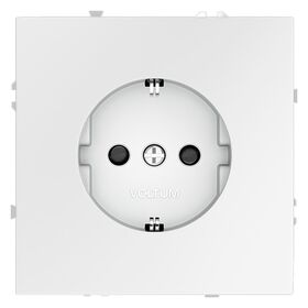 Розетка с заземлением и защитными шторками S70 (белый матовый) / Voltum VLS040202
