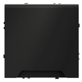 Розетка с заземлением, защитными шторками и крышкой S70 (черный матовый) / Voltum VLS040308