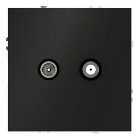 Розетка телевизионная оконечная TV+SAT S70 (черный матовый) / Voltum VLS060408