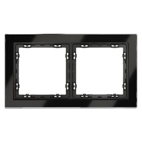 Рамка стеклянная на 2 поста S70 (черный,стекло) / Voltum VLS110208