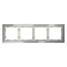 Рамка стеклянная на 4 поста S70 (сталь, стекло) / Voltum VLS110405