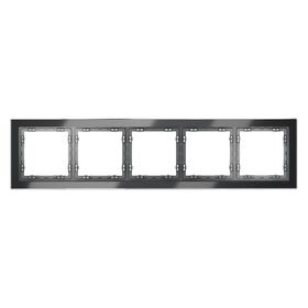 Рамка стеклянная на 5 постов S70 (графит, стекло) / Voltum VLS110507