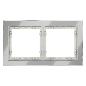 Рамка стеклянная на 2 поста S70 (сталь, стекло) / Voltum VLS110205
