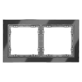 Рамка стеклянная на 2 поста S70 (графит, стекло) / Voltum VLS110207