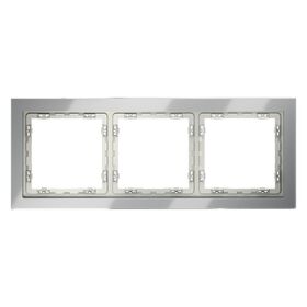 Рамка стеклянная на 3 поста S70 (сталь, стекло) / Voltum VLS110305