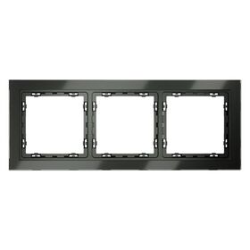 Рамка стеклянная на 3 поста S70 (титан, стекло) / Voltum VLS110306