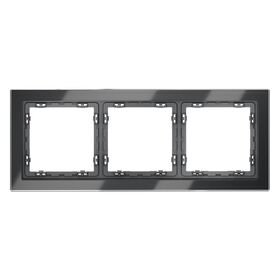 Рамка стеклянная на 3 поста S70 (графит, стекло) / Voltum VLS110307