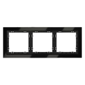 Рамка стеклянная на 3 поста S70 (черный,стекло) / Voltum VLS110308