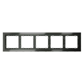 Рамка стеклянная на 5 постов S70 (титан, стекло) / Voltum VLS110506