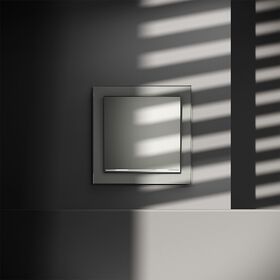 Проходной переключатель одноклавишный с подсветкой S70 (сталь) / Voltum VLS010405