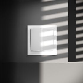 Выключатель двухклавишный с подсветкой S70 (белый матовый) / Voltum VLS020202