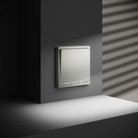 Проходной переключатель одноклавишный с подсветкой S70 (сталь) / Voltum VLS010405