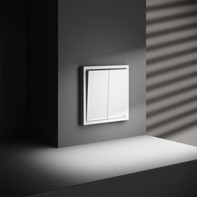 Выключатель двухклавишный с подсветкой S70 (белый матовый) / Voltum VLS020202