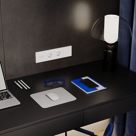 Выключатель двухклавишный S70 (белый матовый) / Voltum VLS020102