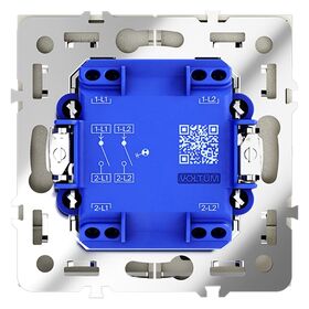 Выключатель двухклавишный с подсветкой S70 (сталь) / Voltum VLS020205