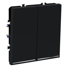 Выключатель двухклавишный с подсветкой S70 (графит) / Voltum VLS020207