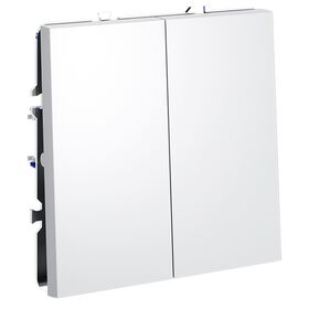 Проходной переключатель двухклавишный S70 (белый матовый) / Voltum VLS020302