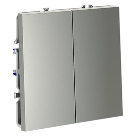 Проходной переключатель двухклавишный S70 (сталь) / Voltum VLS020305