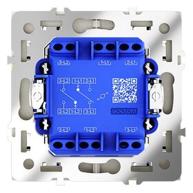 Проходной переключатель двухклавишный S70 (сталь) / Voltum VLS020305