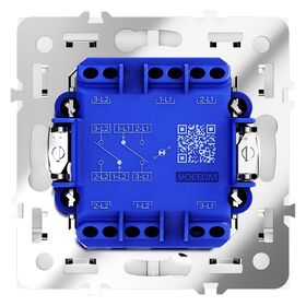 Проходной переключатель двухклавишный с подсветкой S70 (белый матовый) / Voltum VLS020402