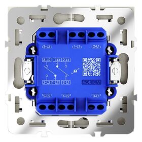 Проходной переключатель двухклавишный с подсветкой S70 (сталь) / Voltum VLS020405