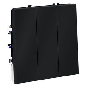 Выключатель трехклавишный S70 (графит) / Voltum VLS030107