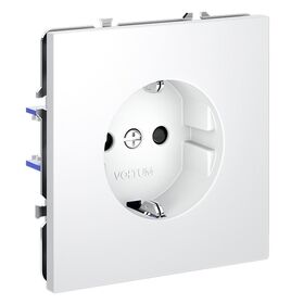 Розетка с заземлением и защитными шторками S70 (белый матовый) / Voltum VLS040202