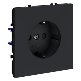 Розетка с заземлением и защитными шторками S70 (графит) / Voltum VLS040207